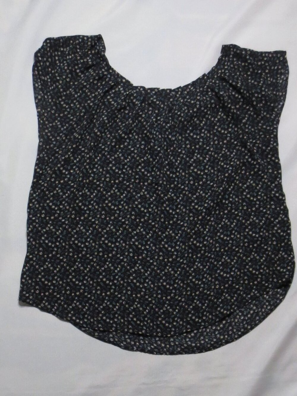 LC LAUREN CONRAD womens BLOUSE black FLORAL pink LIGHTWEIGHT career SIZE L